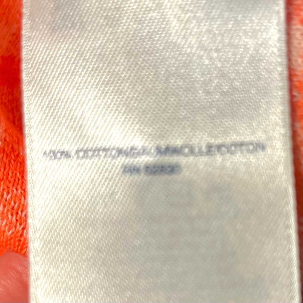 Lands' End Women's Orange Gingham Cardigan - Picture 3 of 4